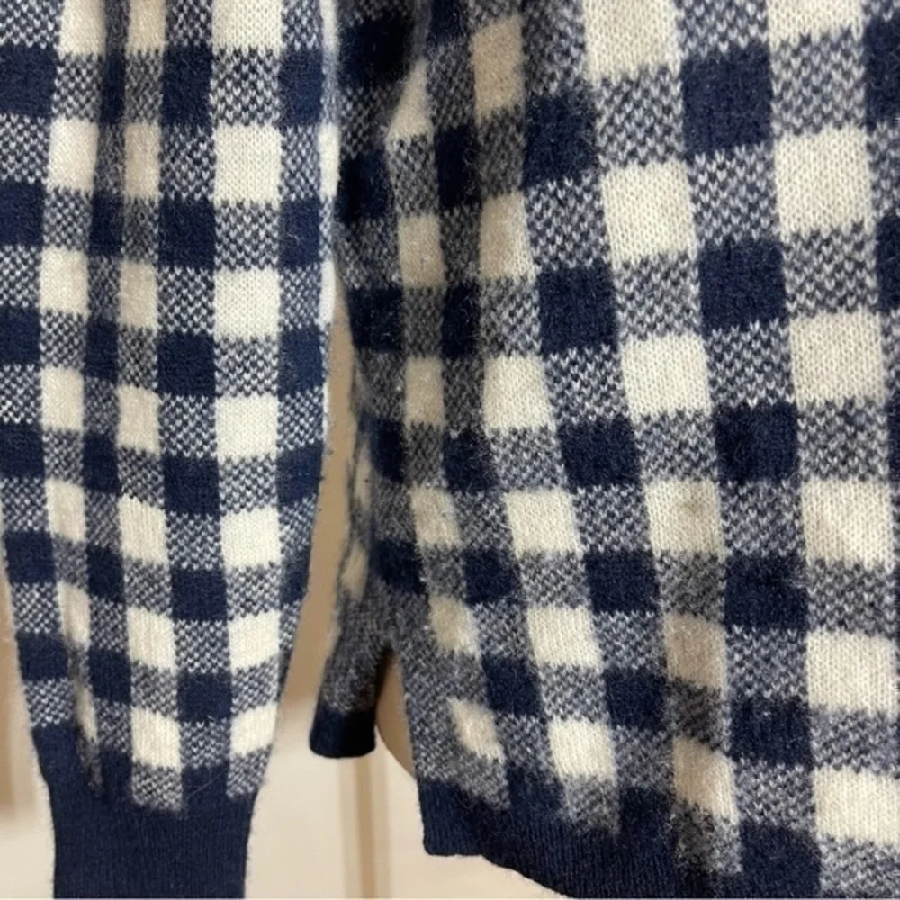 J.Crew • Gingham Checkered Cashmere Sweater S ASO Wednesday Addams